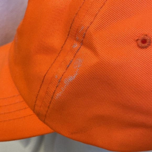 OC Solid Orange Strapback Hat Cap Outdoor Sports Safety Adjustable Stained - Picture 5 of 15